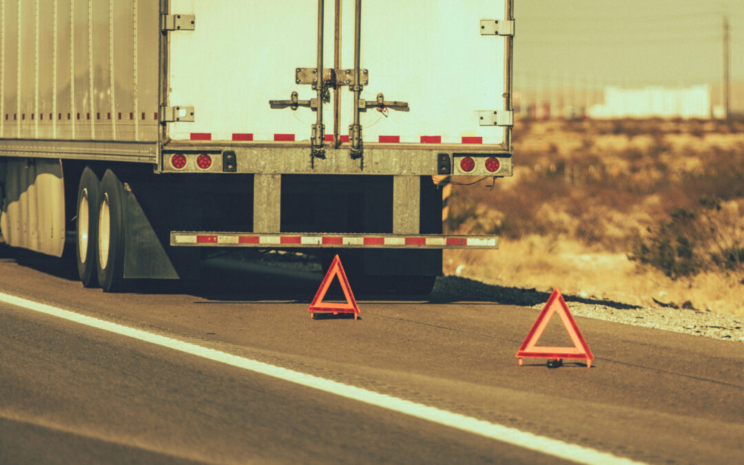 Broken Semi Truck on Side of a Highway