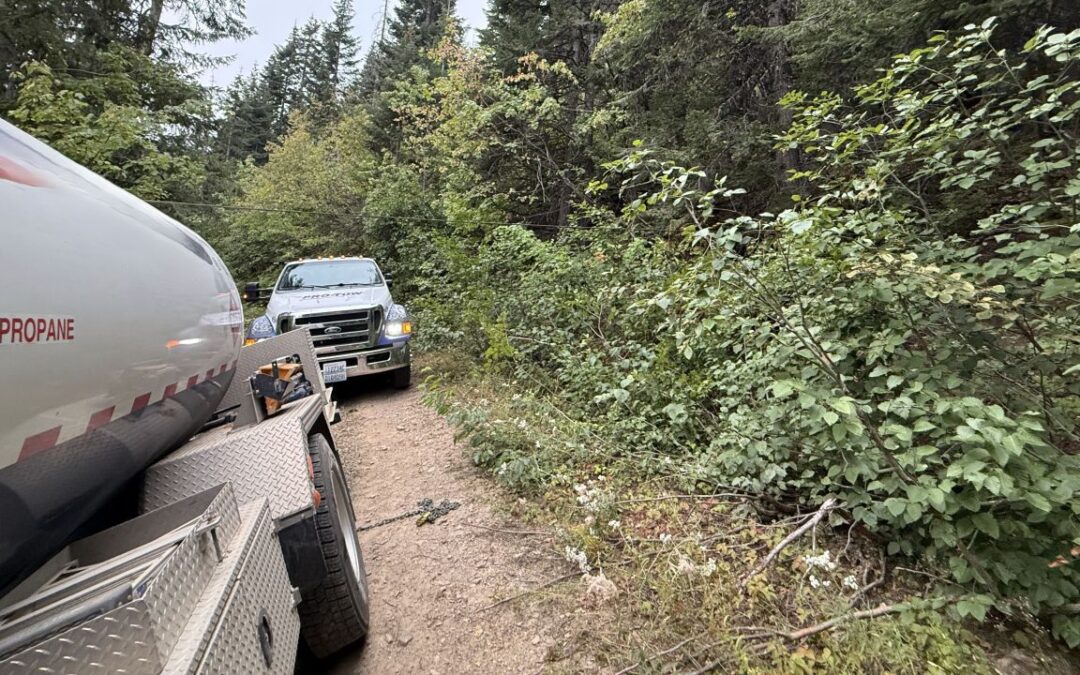 Approaching propane truck